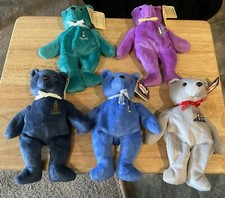 LERC 1999 Coastal Cubs Collection Bean Bag Plush LIGHTHOUSE Bears Set Of 5 NWTs