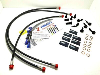 FRONT AND POST BLACK BRAKE HOSE KIT BLACK ATTACHMENTS HONDA 600 CB F HORNET 1998-2006