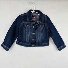 The Childrens Place Girls Size 4T Blue Denim Trucker Jacket Button Long Sleeve