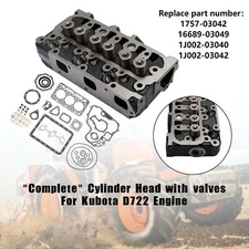 Complete Cylinder Head & Full Gasket Kit Compatible With Kubota D722 Engine R1
