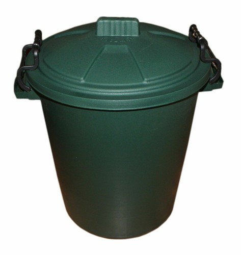 5 x Plastic 50L Dustbin & Locking Lid Heavy Duty Kitchen Feed Storage Dark Green - Picture 14 of 17