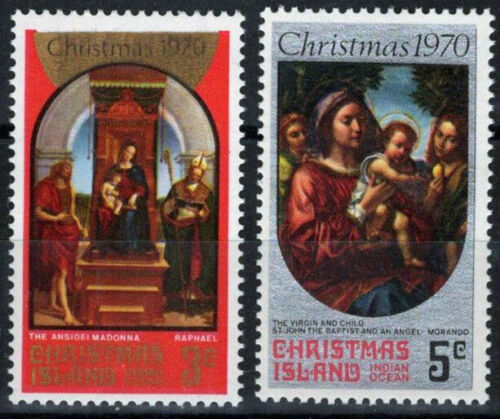 ZAYIX Christmas Island 35-36 MNH Christmas The Ansidei Madonna 111022S160M - Afbeelding 1 van 1
