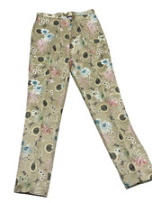 Vintage Di Vita Gold Asian Pattern Silk Rayon Trousers Sz 8