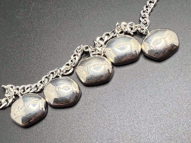 Vintage Designer CERRUTI IMAGE Silver Tone Inspirational Charm Bracelet 7in