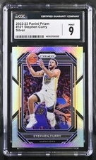 2022-23 Panini Prizm Stephen Curry #101 Silver Prizm CGC 9 Mint