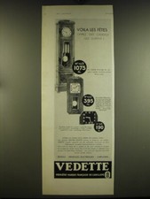 1932 Vedette Clocks Ad - in French - Voila les fetes offrez des cadeaux