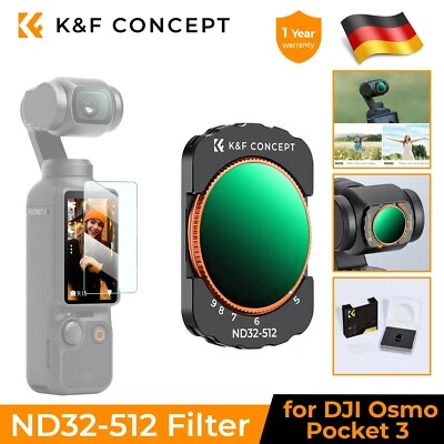 K&F Concept Magnetischer Variabler ND Filter ND32-ND512 mit DJI OSMO Pocket 3