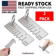 2PCS Thickness Gage Sheet Metal Gauge Measuring Tool Wire Gauge Stainless Steel