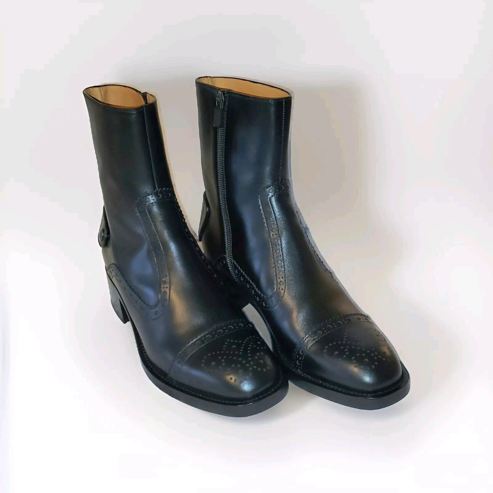 Bottines Dior D Folk noires à talons en veau noir, femme EU 39, US 8,5