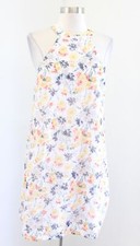 NWT Ann Taylor Loft Ivory Floral Embroidered Lace Halter Shift Dress Size XS