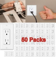 50 Pack 15 Amp Decorator Receptacle Wall Outlet,15A/125V,UL Listed,TR,Wall Plate