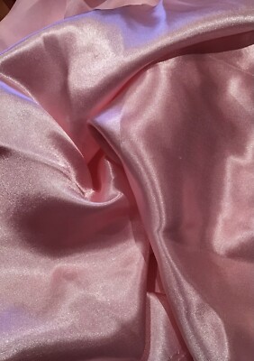 SEIDIGER SATIN ROSA FLIESSEND BRAUT STOFFREST 51 CM. X 72 cm. NEUWARE!