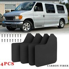4pc Rally Mud Flaps Splash Mudguard Carbon For Ford E150 E250 E350 Econoline Van 4pc Rally Mud Flaps Splash Mudguard Carbon For Ford E150 E250 E350 Econoline Van