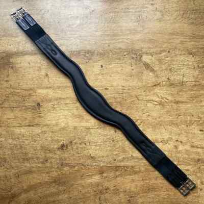 English made konturierter Vorwärtsgurt, schwarzes Leder, elastische Enden