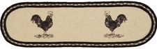 Braided Rooster Non-Slip Stair Tread Oval Ivory & Gray Farmhouse Sawyer Mill 27"
