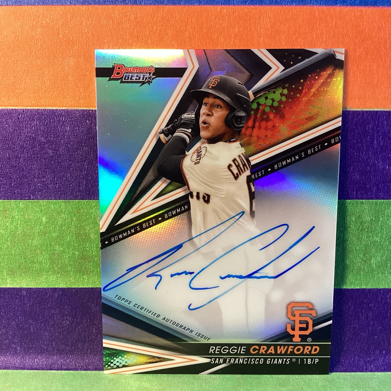 2022 Bowman’s Best Reggie Crawford #B22-RC “Best of ‘22 Refractor Auto Giants