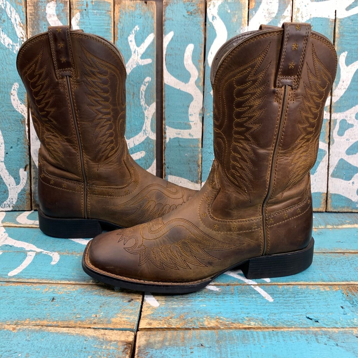Ariat Honor Youth Kids Sz 3 Brown Apache Leather Square Toe Ariat Honor Youth Kids Sz 3 Brown Apache Leather Square Toe