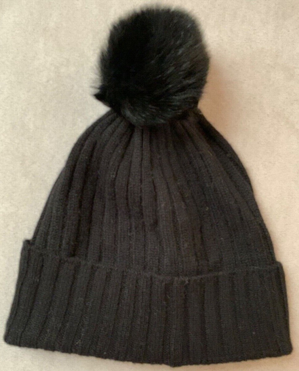 Amicale 100 % Cashmere Genuine Shearling Pompom Beanie Hat  display picture 3