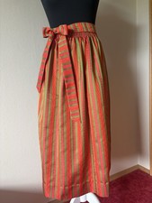 Dirndlschürze lang orange/moosgrün