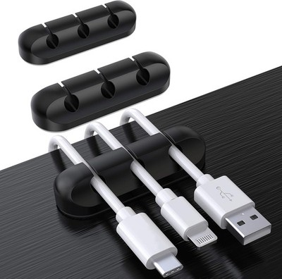 Soulwit 3er Pack Kabelhalter Clips für USB Ladekabel Maus Kabel PC Büro