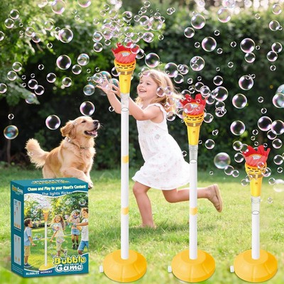 Torch Bubble Machine for Kids, Rechargable Bubble Maker Bubble Toys with Light &