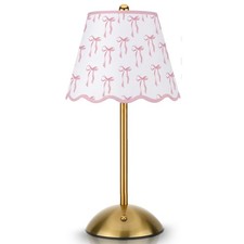 Pink Bow Cordless Rechargeable LED Table Lamp, 3 Color Dimming, Wedding Decor