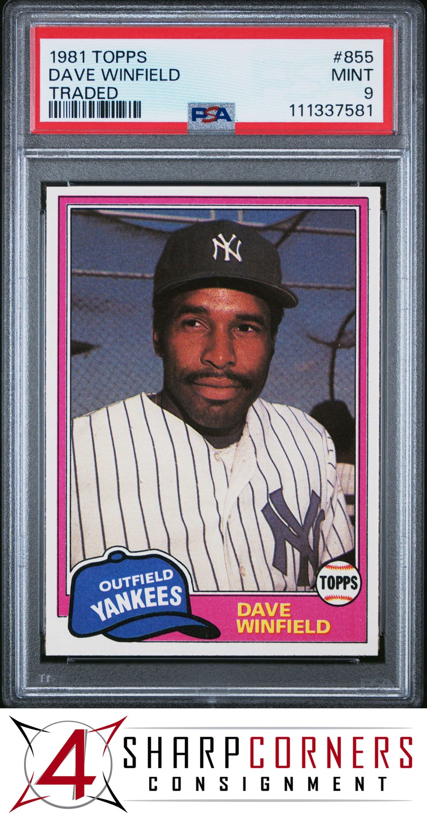 1981 TOPPS TRADED #855 DAVE WINFIELD YANKEES HOF PSA 9