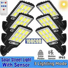 Outdoor Solar Wall Light LED Motion Sensor Bright Flood Street Lamp 3 Modes