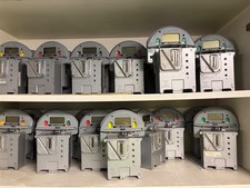 Pom Parking Meter takes quarters, dimes, and nickels. All been tested and work.