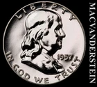 1957 Silver Franklin Half Dollar - Choice Gem Proof  Lustrous  #L4897
