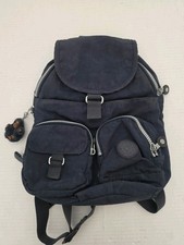 Mochila diaria de viaje Kipling azul marino pequeña Lovebug limpia con llavero