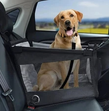 Dog Car Seat for Pet Travel with Waterproof Pad, Half seat Dog Hammock BLACK