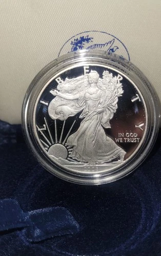 2008 W American Silver Eagle Choice Proof Bullion $1 Coin OGP COA