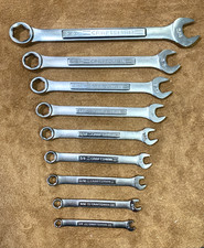 Vintage Craftsman Va Usa 9pc Sae 6-point Combination Wrench Set 14-34