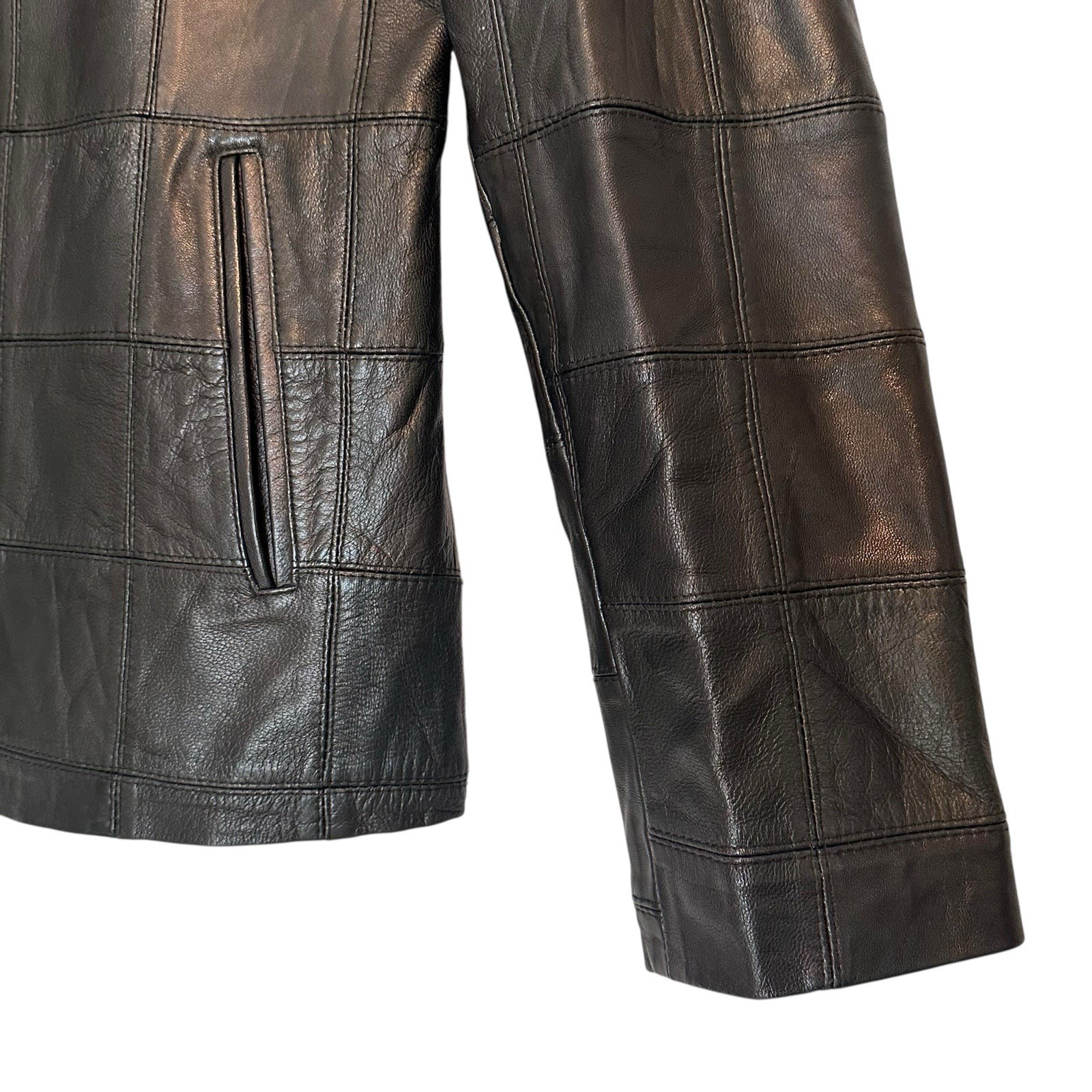 TM Ecuador Black Patchwork Leather Jacket Women’s… - image 4