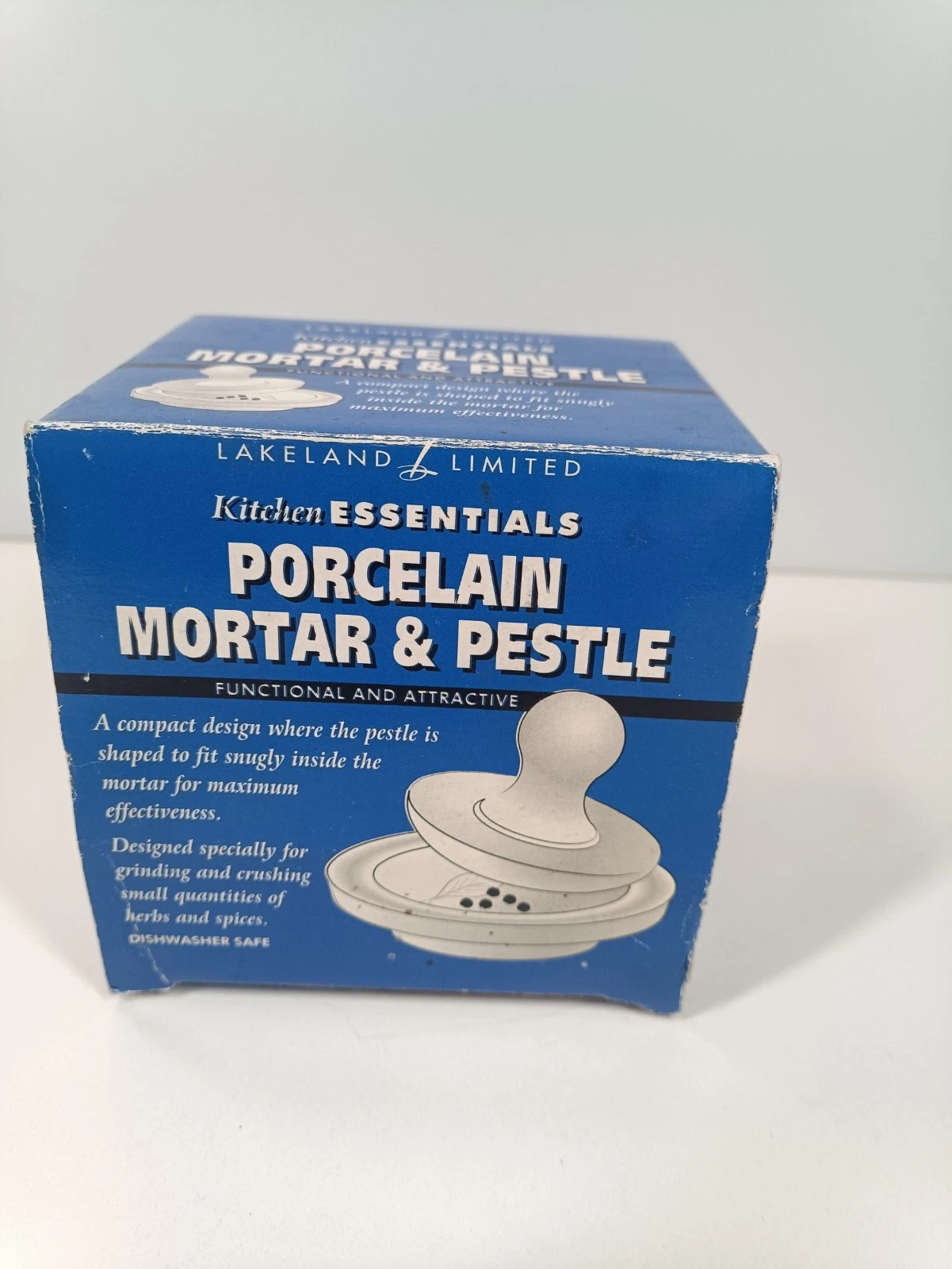 Lakeland Porcelain Mortar And Pestle White Compact Small Boxed
