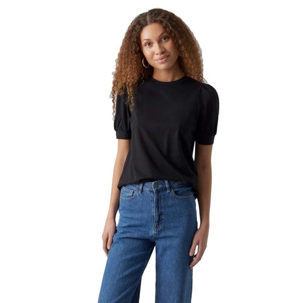 O-Neck Top Vmkerry 2/4 ÄRmel VMA JRS Noos, Damen, Schwarz, Baumwolle-image