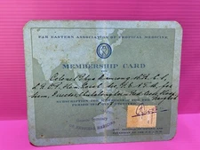 Siam Thailand Bangkok  Netherlands Member Card  Medicine Revenue Stamp 1925 Free