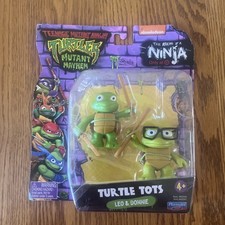 TMNT Mutant Mayhem Turtle Tots Leo and Donnie Teenage Ninja Action Figures NIP