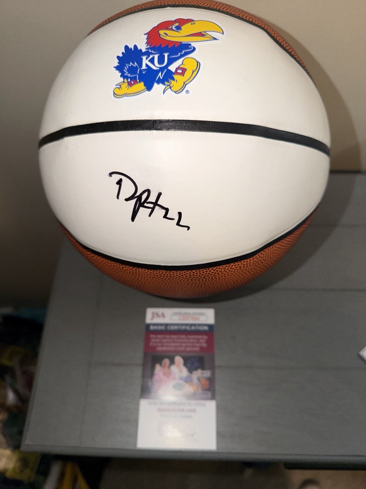 Darryn Peterson Autographed Signed Kansas Jayhawks LOGO BASKETBALL JSA CERTED NBA LOTTERY 