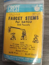 CREST  Faucet Stems for Sayco Sink Faucets #SC-2T