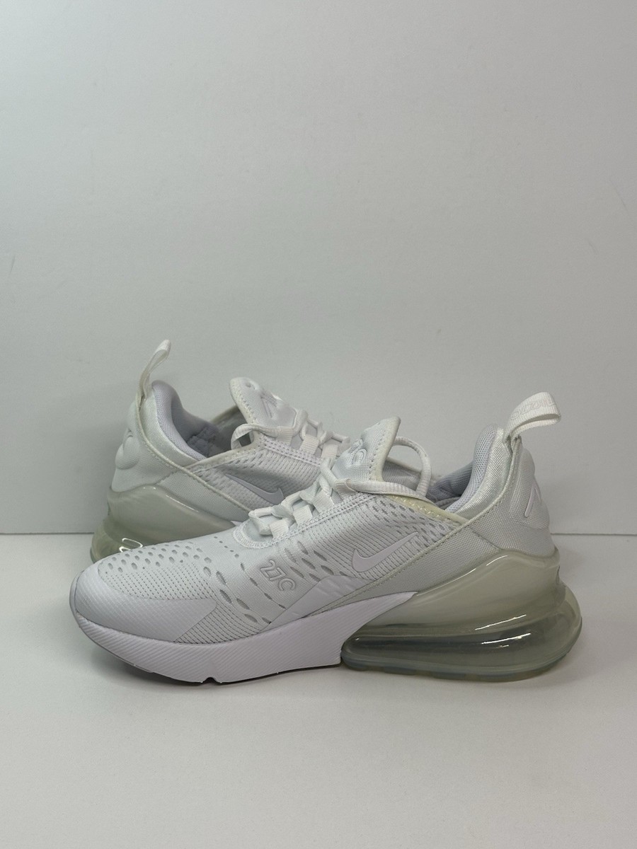 Nike Air Max 270 White Metallic Silver Shoe 943345-103 Youth GS