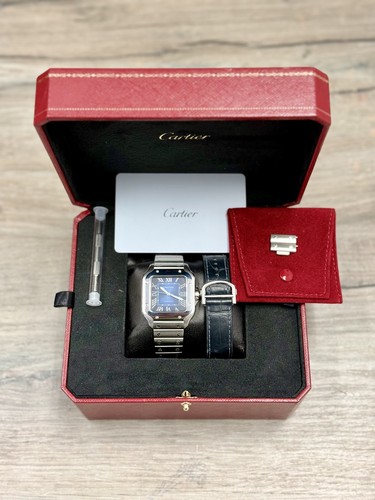 Cartier Santos de Cartier Blue Dial WSSA0063 Medium Automatic Full Set