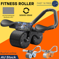 Automatic Rebound Ab Roller Abdominal Wheel Elbow Support Anti-Slip Fitness Gym