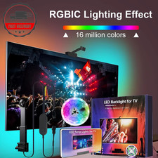 USB Ambilight Tv Led Backlights Kit RGB/RGBIC Sync to Screen with Camera for 75-