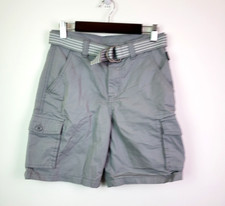 Ring Of Fire Boys Size 12 Gray Cotton With Belt Casual Cargo Shorts