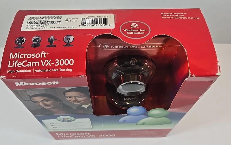 Microsoft LifeCam VX-3000 2007 USB 2.0 High Definition Webcam New in Box - Image 2 of 4