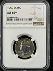 1959-D 25C Washington Quarter Dollar NGC MS66+    6266694-003