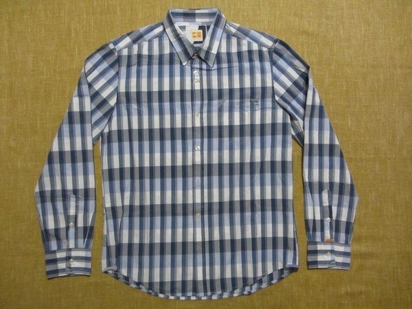 Men Hugo Boss Shirt Blue Cotton 40 /L / 48 #5DAZ