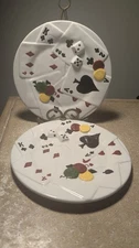 VTG Linens N Things White 3D Poker Dice 8" Salad Plates for Display or Use